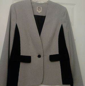 Anne Klein blazer. Black and white. Size 12.
